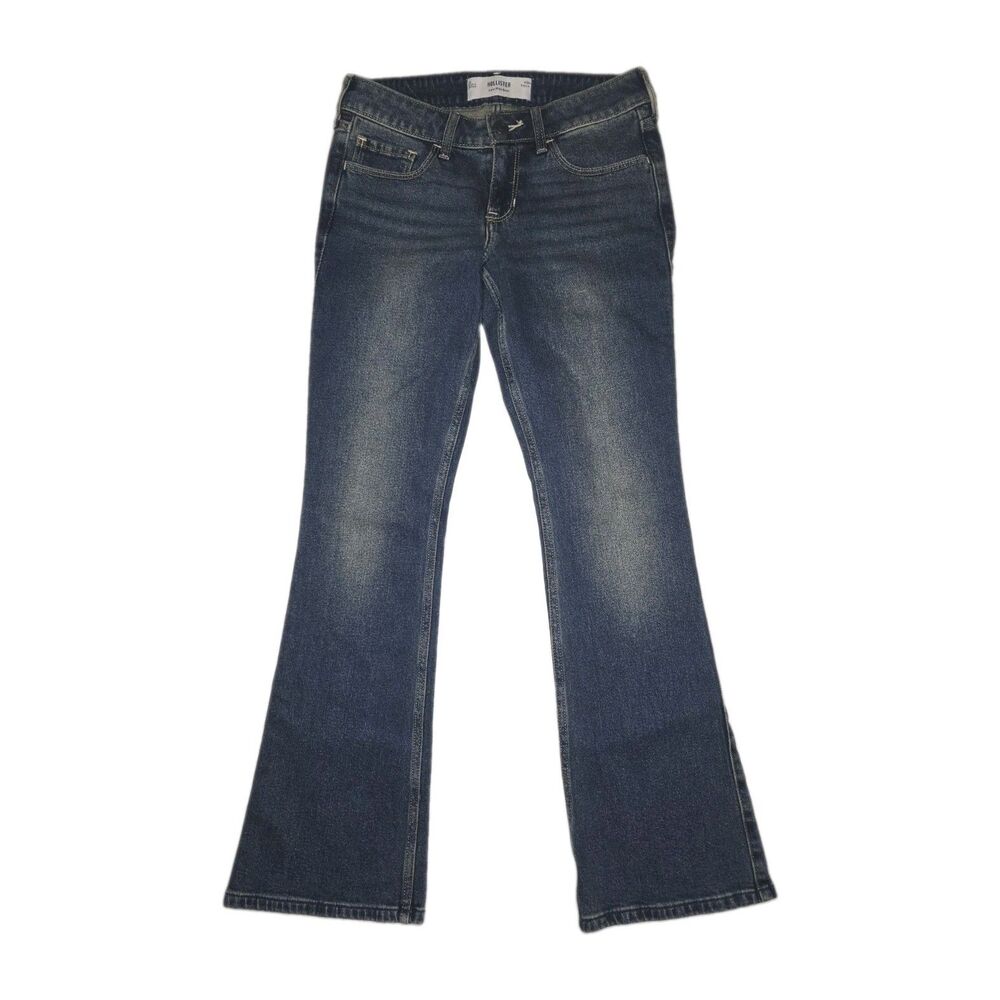 Hollister Low Rise Bootcut Jeans Women's 26 Regular Y2K Floral Embroidered Denim
